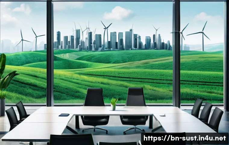 지속가능성 컨설팅의 윤리적 딜레마 - **Prompt 1: The Green Fa&ccedil;ade of Corporate Sustainability**
    A visually rich, high-definition imag...